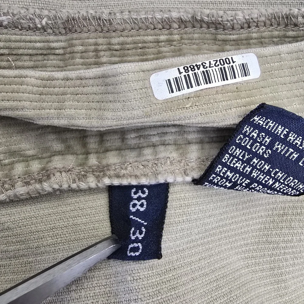 Polo Ralph Lauren Hammond Pant Mens 38x30 Tan Corduroy Straight Leg 100%‎ Cotton
